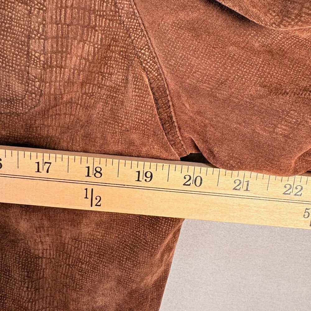 Birch Hill Women's XL Brown Suede Look Snap Front Jacket Trucker Style - Picture 4 of 7